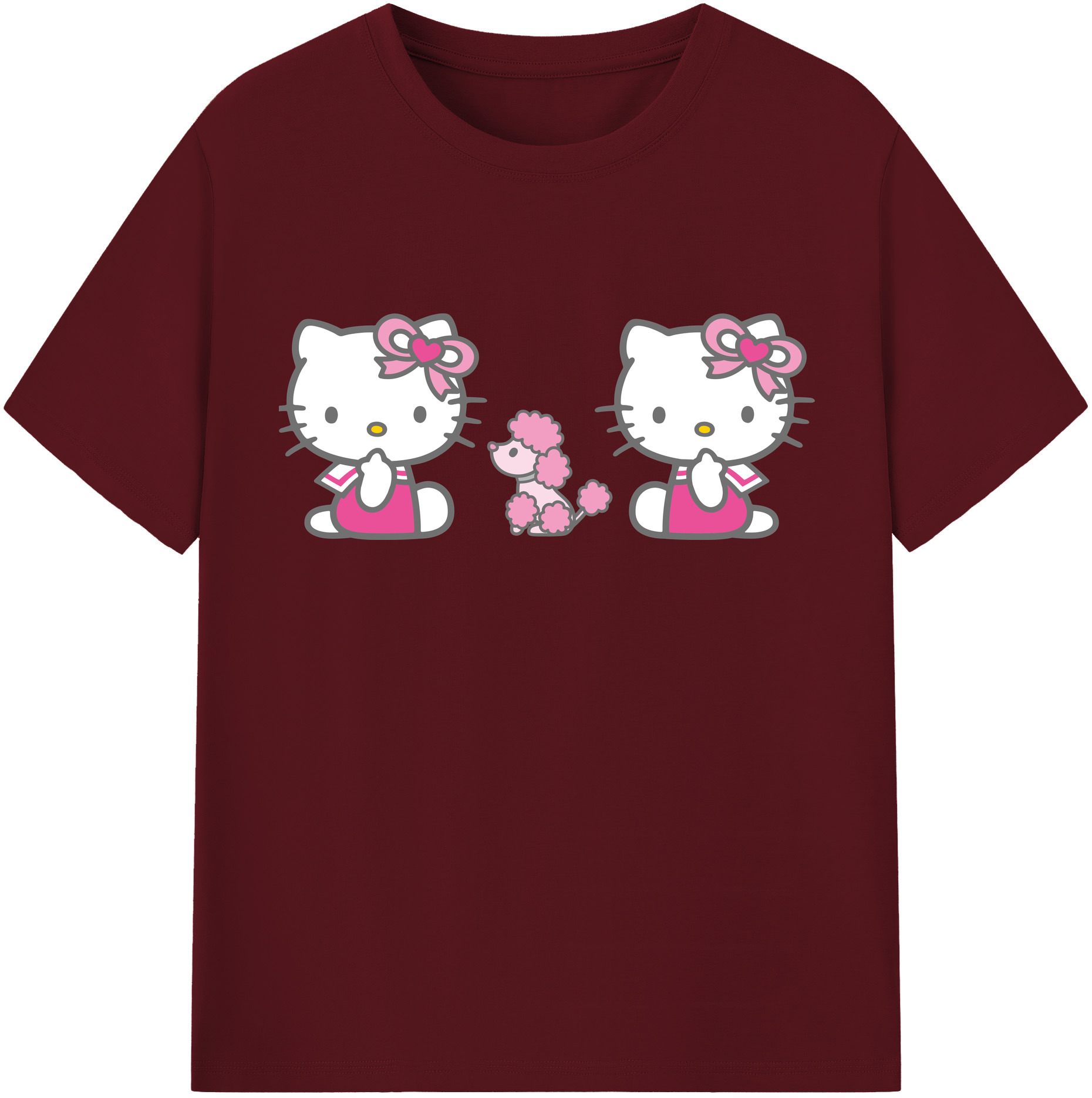 （画像用） Hello Kitty ハローキティ 綿100％半袖Tシャツ（フロントプリント）
